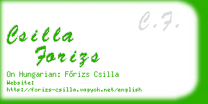 csilla forizs business card
