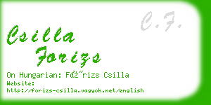 csilla forizs business card